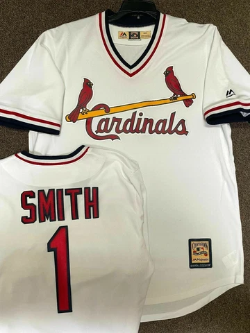 OZZIE SMITH ST LOUIS CARDINALS JERSEY THROWBACK NEW MAJESTIC SIZE MED NEW Cover