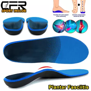 High Arch Support Pad Orthotic Insoles Shoe Inserts Flat Feet Plantar Fasciitis - Picture 1 of 14