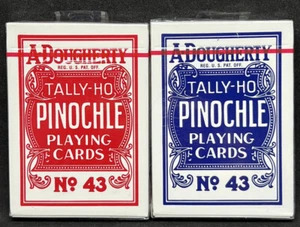 Tally-Ho No. 43 Tarjetas de Juego Pinochle Fan Back Hecho en Ohio Rojo/Azul Nuevo Sellado - Imagen 1 de 12