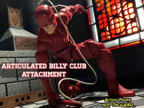 Marvel Legends Daredevil 3 pack Custom Articulated Billy Club Attachment 4pc Set Cover