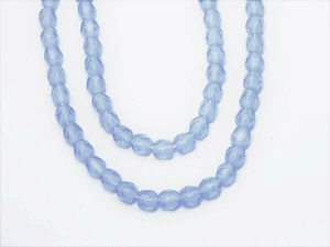 CZECH GLASS ROUND BEADS 4mm FACETED MATTE LIGHT SAPPHIRE BLUE 100pc - Picture 1 of 1