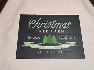 Wondershop Christmas Tree Farm Wall Decor Wooden Plaque Sign 15.5" x 11.5" - Picture 1 of 4