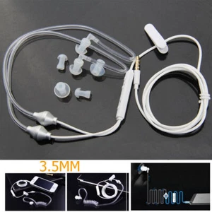 Anti-Radiation Air Tube Headset Mic Noise Cancel Earbud Headphone fr iPhone iPad - Picture 1 of 12