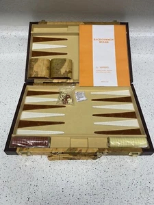 Brand New Sealed Backgammon Old World Leatherette Map Design Case - Picture 1 of 7