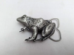 Vintage 1981 Bergamotte Messing Werke große Bullfrog Kröte klassische Gürtelschnalle - Bild 1 von 4