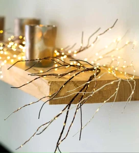 Plow & Hearth Indoor/Outdoor Bright BROWN Birch Garland 165 Holiday Lights 5'LED - Picture 1 of 2
