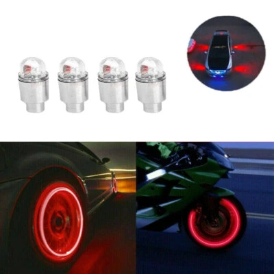 4x Blue/red Car Wheel Tire Tyre Air Valve Stem LED Light Cap Cover Accessories - Image 1 of 4