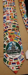 Corbata Washington DC Bandera Extranjera Temática Hombre Multicolor - Imagen 1 de 3