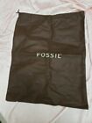 Purse Drawstring Protector Cloth Bag Brown With Fossil Name