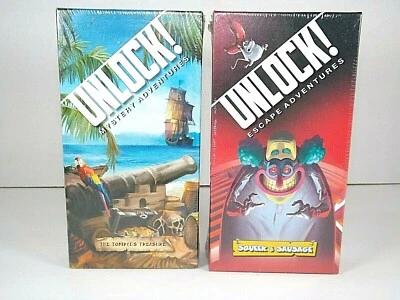 UNLOCK! Squeek & Sausage & Tonipals Treasure Card Game  Escape Room Strategy New - Image 1 of 4