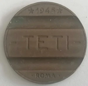 GETTONE FELEFONICO TETI 1945 ROMA - Foto 1 di 2