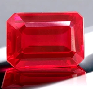 Red Ruby Natural 12.90 Ct Emerald Cut Loose Gemstone AG178 - Picture 1 of 6
