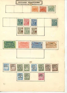 Planche Planche Timbre Guyane Française 1927 1925 - Imagen 1 de 1