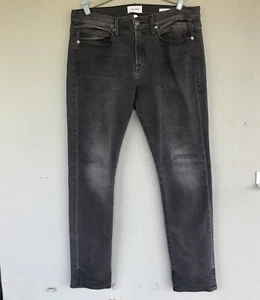 Jeans ajustados Frame L' Homme 36X32 Wainscott algodón lavado elástico diseñador denim - Imagen 1 de 12