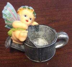 Don Mechanics Cherub With Blue Butterfly Wings On A Watering Can - Picture 1 of 12