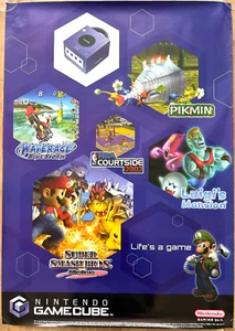 Nintendo Gamecube P.O.S (Pikmin, Super Smash) 59 cm x 84 cm Werbeposter #1 - Bild 1 von 2