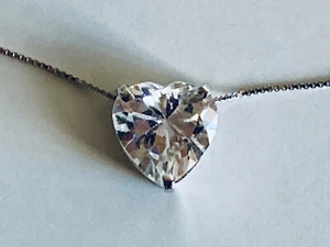 Collier Or Coeur Zircon Gold heart necklace Herz Halskette Cuore oro Corazon - Foto 1 di 5