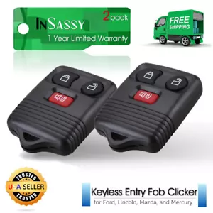 Keyless Remote Key Fob for Ford, Lincoln, Mazda & Mercury - Three Button Clicker - Picture 1 of 5