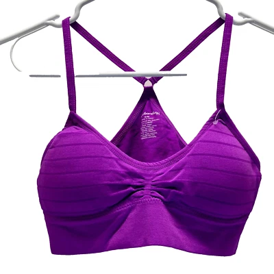 Sujetador Bralette Urbanology Para Mujer 6M Púrpura Rayas Sin Costuras Acolchado Elástico Mediano Foto 1 de 4