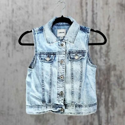 Cherokee Girls L Denim Vest Lightest Light Wash Button Up Great Condition - Image 1 of 4