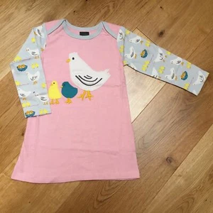 BABY GIRLS NEW EX MINI BODEN CHICK HEN APPLIQUE JERSEY DRESS 0-3 MONTHS - Picture 1 of 1