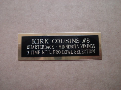 Kirk Cousins Football Card Minnesota Vikings Card Plaque Nameplate 1" X 3" Cover