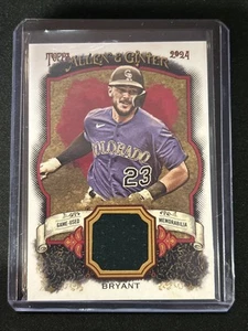 🔥Kris Bryant 2024 Topps Allen & Ginter  Relic #AGR-KB Rockies *RARE GREEN RELIC - Picture 1 of 2