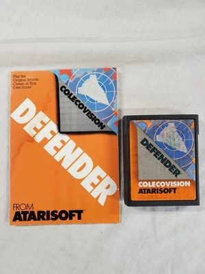 Defender by AtariSoft (ColecoVision, 1983) Game Cartridge w/Manual -Tested/Works - Image 1 of 2