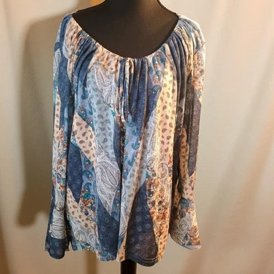 Younique женщин 2 x длинным рукавом чистый блузка Bell рукава пейсли цветочный... - Изображение 1 из 4