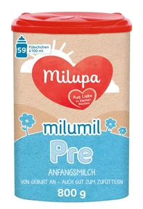 Milupa Milumil Pre Anfangsmilch 800g | Babymilch von Geburt an | Ohne Palmöl - Bild 1 von 5