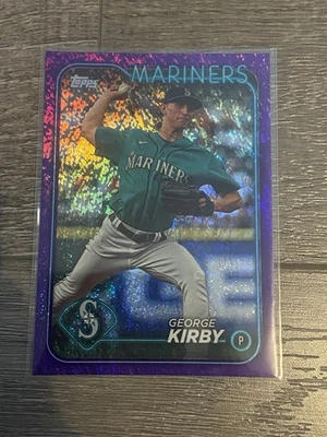 2024 Topps Series 1 - George Kirby #75 Purple Holofoil /799 - Image 1 of 3