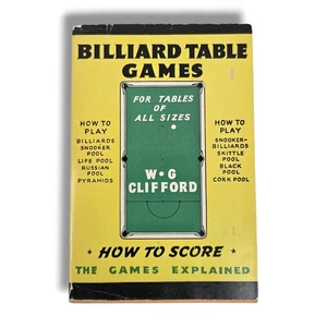 Billiard Table Games How to Play Billiards Snooker Skittle Pool W G Clifford - Picture 1 of 11