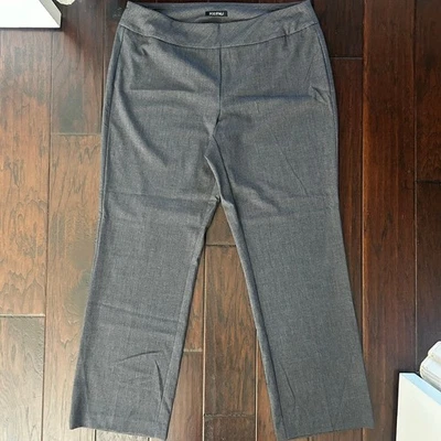 Roz & Ali Talla 14 Gris Pull-on Relajado Pierna Ancha Pantalones Carrera Ropa de Trabajo Comodidad Foto 1 de 4