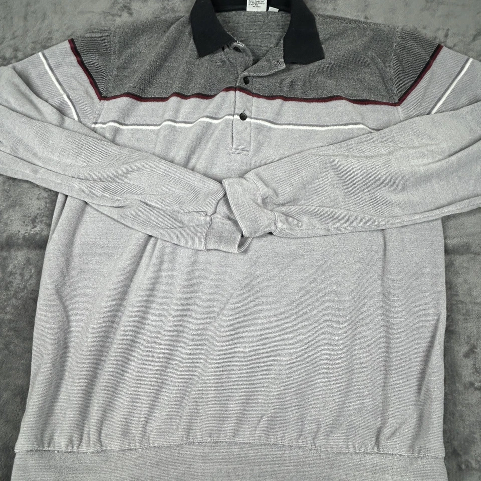 Pierre Cardin Pullover Sweater Mens XLT Gray Black Long Sleeve Striped Casual - Image 1 of 4
