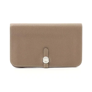 Hermes Dogon Recto Verso Portafoglio Lungo Bifold Pelle Bicolore *Bja471 - Foto 1 di 10