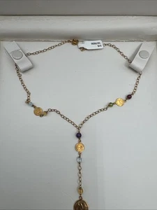 Italian Milfor 14k Yellow Gold Semi Precious Bead Necklace 18" Total Weight 6.5g - Picture 1 of 9