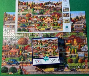 Rompecabezas Charles Wysocki 1000 piezas día del trabajo en Bungalowville completo - Imagen 1 de 1
