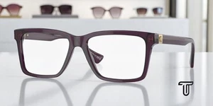 VERSACE VE3328 5390 Transparent Plum Demo Lens 54 mm Men's Eyeglasses - Picture 1 of 6