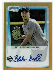 2011 Bowman Chrome Gold Refractor Blake Snell Autograph RC #d 14/50 - Bild 1 von 2