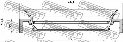 Sello de aceite del eje de transmisión Febest 1995-2007 Lexus LX450 95HAY-38741118C Foto 1 de 2