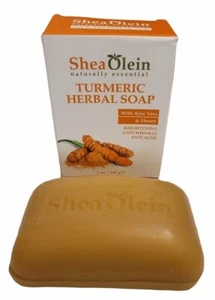 1 Pack - Shea Olein TURMERIC HERBAL SOAP WITH ALOE VERA & HONEY - Picture 1 of 2