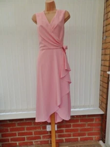 PHASE EIGHT JULISSA PINK RUFFLE FRILL FULL WRAP HI LOW MIDI DRESS 18 NWOT £125 - Picture 1 of 15