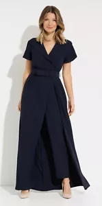 Joseph Ribkoff Navy Midnight Blue Belted Jumpsuit 231726 Size UK 10 RRP £380.00 - Picture 1 of 5
