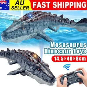 Kids Remote Control Mosasaurus Dinosaur Toy Water RC Dino W/ Light Spray Water - Picture 1 of 8
