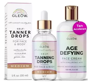 Face Tanning Drops to Add to Moisturizer, Face Self Tanner w/ Revitalizing Cream - Picture 1 of 8