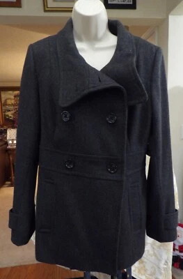 Jaqueta George feminina lã ervilha casaco carvão blazer lã tamanho M (8/10) - Imagem 1 de 4