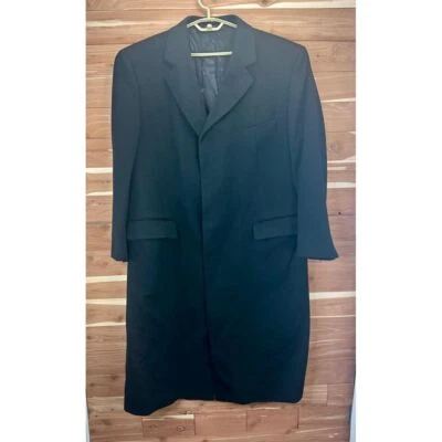 Brooks Brothers 100% Cashmere Mens Luxury Black Overcoat sz 46/L  Made in Italy - Image 1 of 4