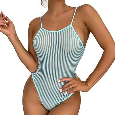 New Sheer When Wet Swimsuit, Women's Sheer Mesh Mesh See Through One Piece - Image 1 of 4