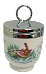 Vintage Royal Worcester Egg Coddler  Porcelain Woodland Birds 3.5" X 2" - Picture 1 of 10