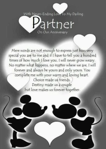With Love To My Darling Partner On Our Anniversary Card - Love Anniversary - Picture 1 of 3